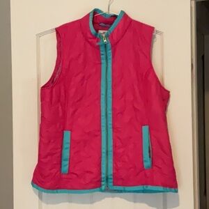 Vineyard Vines Pink vest w/Turquoise trim Size XL